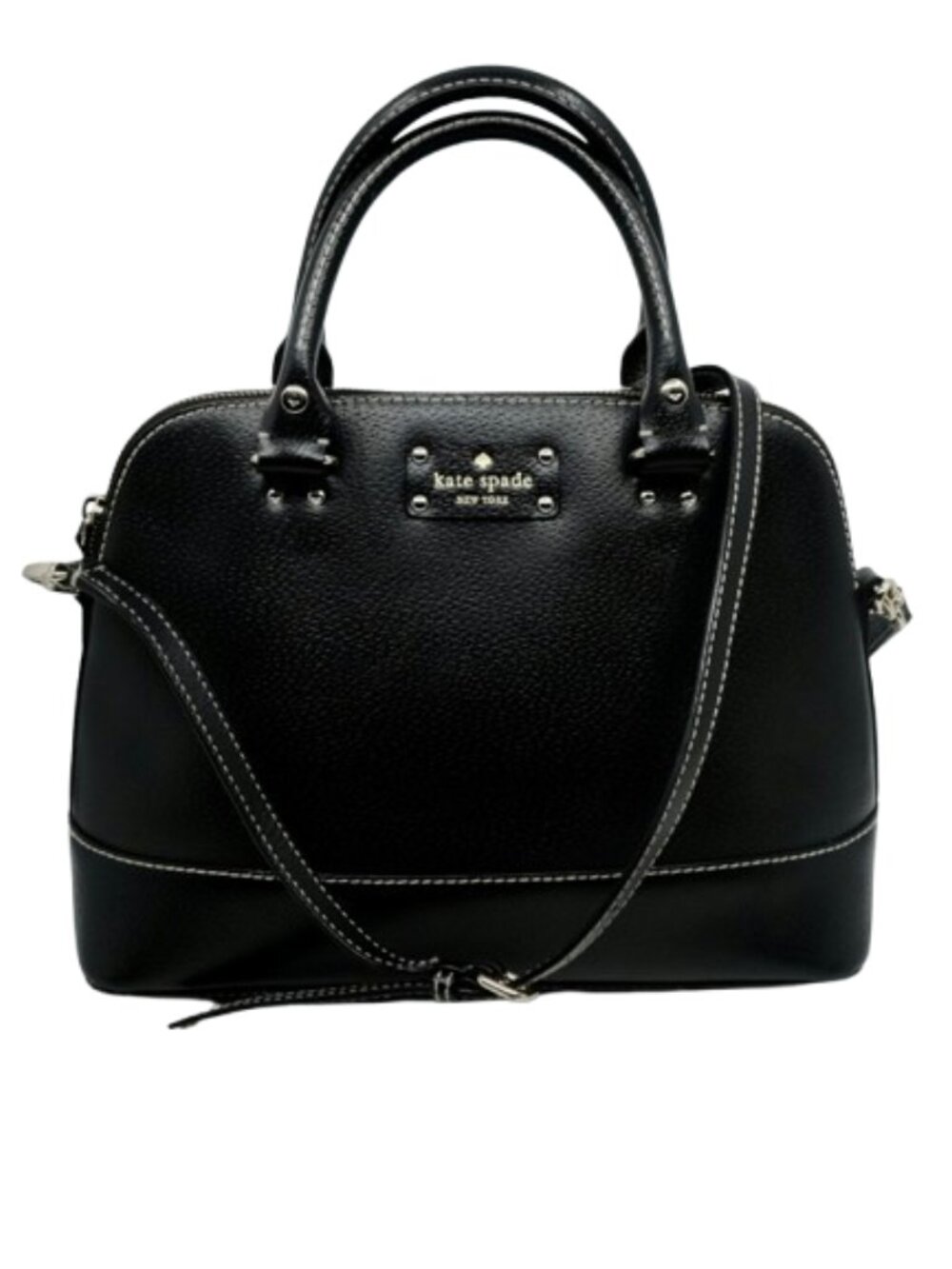 KATE SPADE~Wellesley Rachelle~BLACK PEBBLED LEATHER SATCHEL BAG